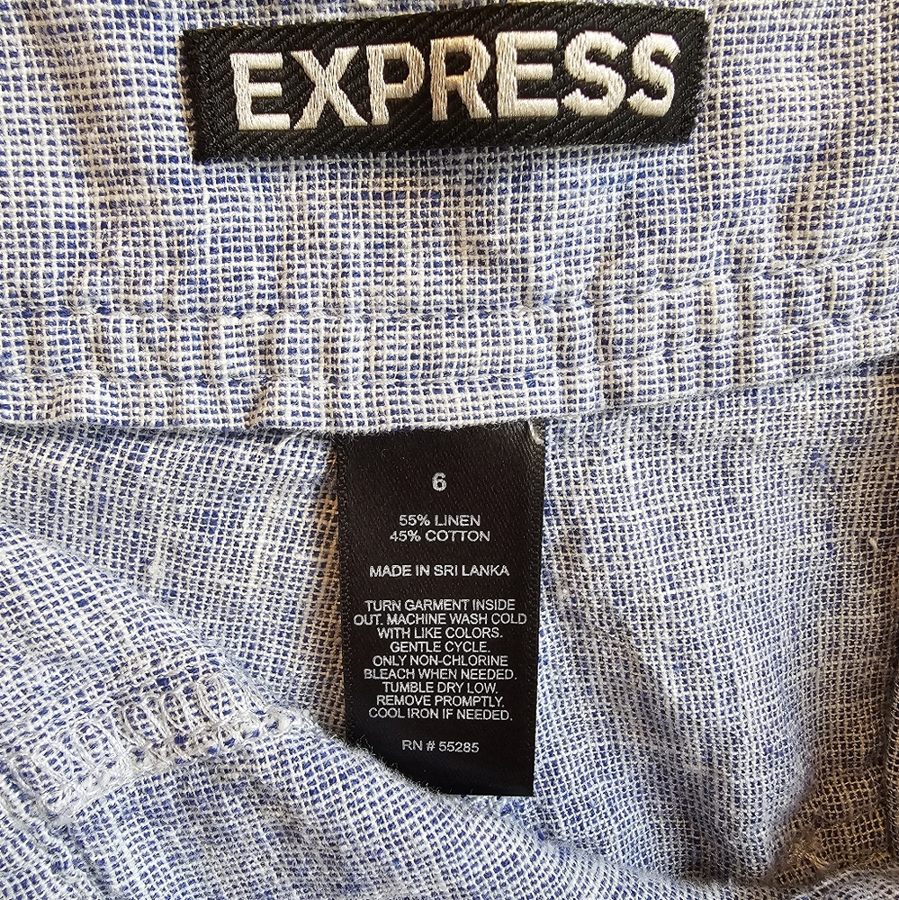 Express Button-Front Linen Shorts - Picture 6 of 6